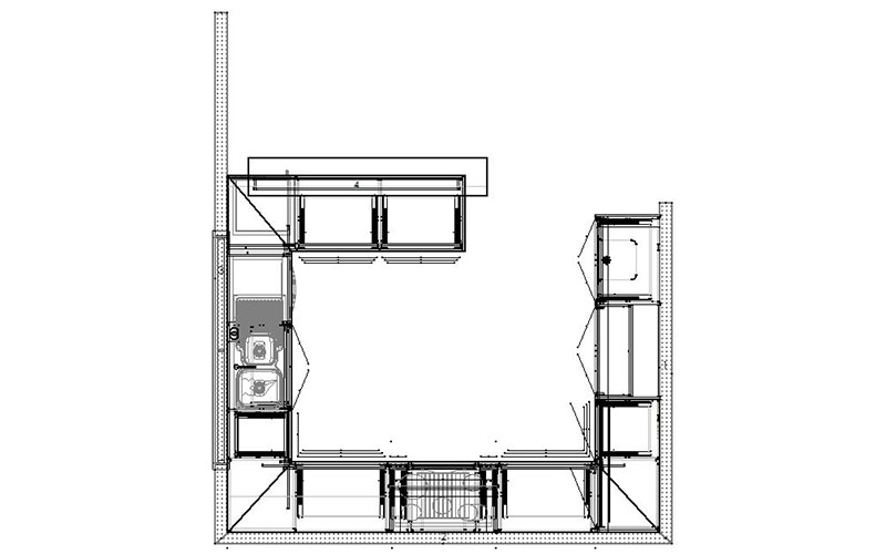 Advanced Cabinetry g shaped kitchen project floorplan